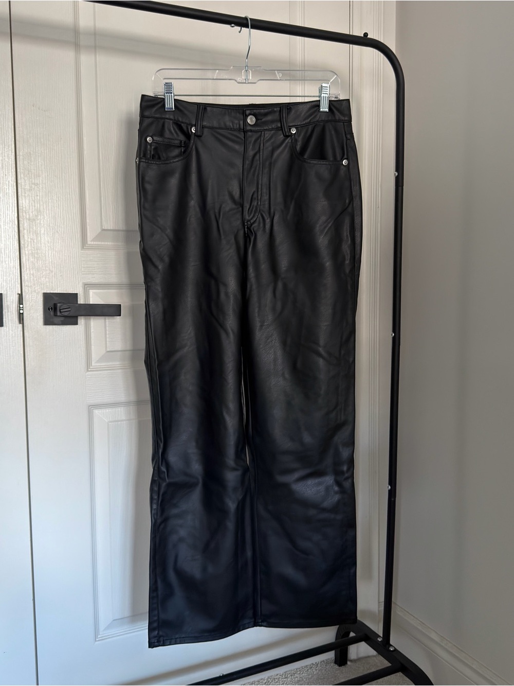 H&M Straight Leg Faux Leather Pants